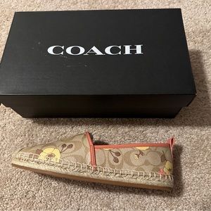 Brand New! Coach Codi Espadrille In Signature Canvas With Floral Print.